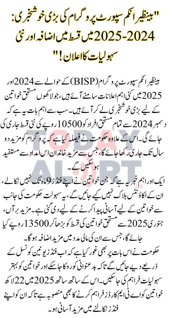 New Updates on BISP Program: Major Announcements for 2024 and 2025