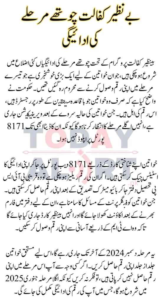 Benazir Kafalat 4th Phase Payment Started in Many Districts
