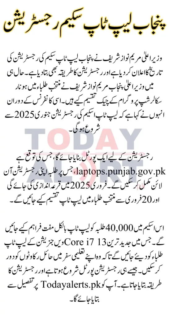 Punjab Laptop Scheme Registration Date and Process Announced