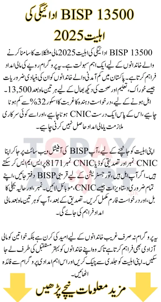 BISP 13500 Payment Eligibility 2025: Who Qualifies?