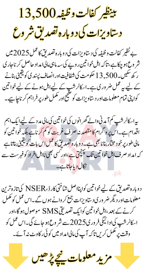 Benazir Kafalat Stipend Document Re Verification Started to Continue Receiving 13500 Payment
