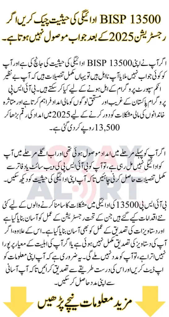Check BISP 13500 Payment Status If Not Receive Response After Registration 2025