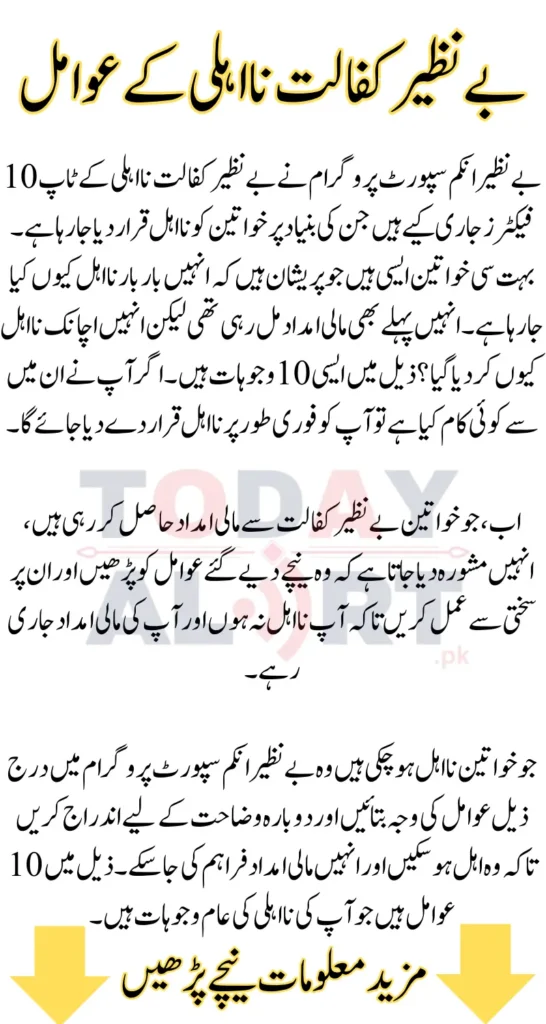 Top 10 Benazir Kafalat Disqualification Factors- Latest BISP Updates